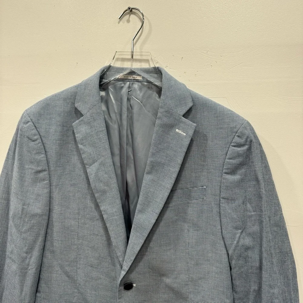 Alfani Slim Fit Light Blue Herringbone Cotton Blazer Sports Jacket Size 40R
